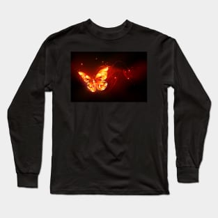 Flying Fire Butterfly Long Sleeve T-Shirt